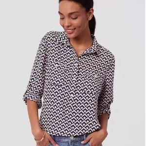 LOFT - CHEVRON UTILITY BLOUSE